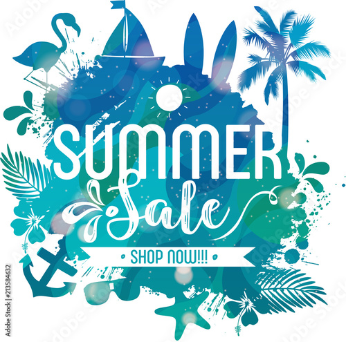 Summer sale vector poster photo