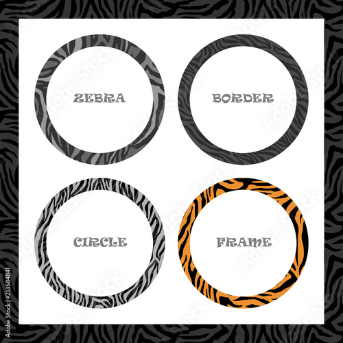 Round frame, Zebra pattern,...