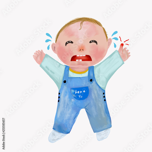 Fotografie Boy injured finger