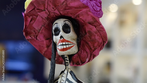 Bild auf Leinwand Catrina Mexican day of the dead papel mache doll