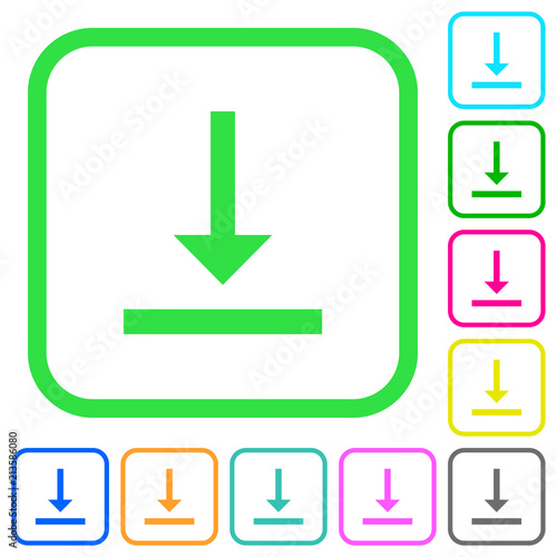 Vertical align bottom vivid colored flat icons