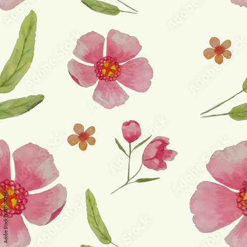 Fototapeta Naklejka Na Ścianę i Meble -  pink flower  watercolor