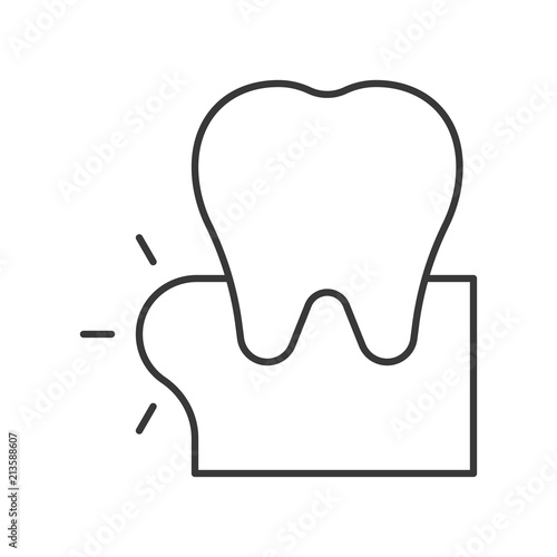 Gingivitis or gun swollen outline icon