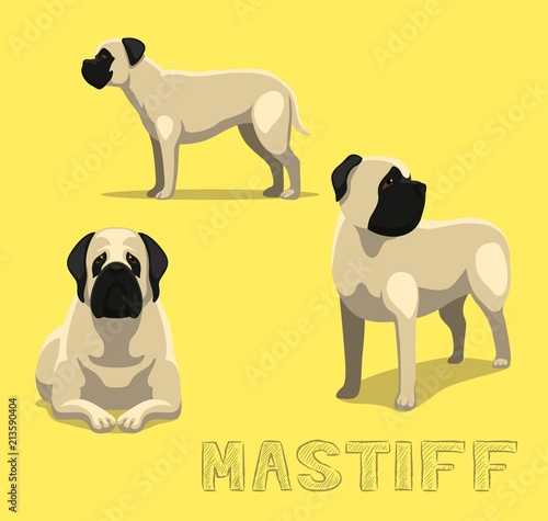 Dog Mastiff Cartoon Vector Illustration