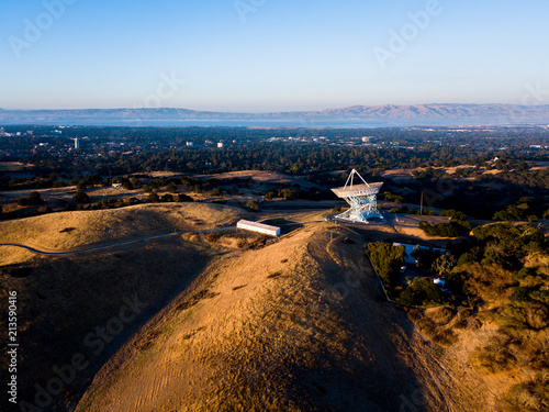 View of Stanford Sattelite Dish from the air photo