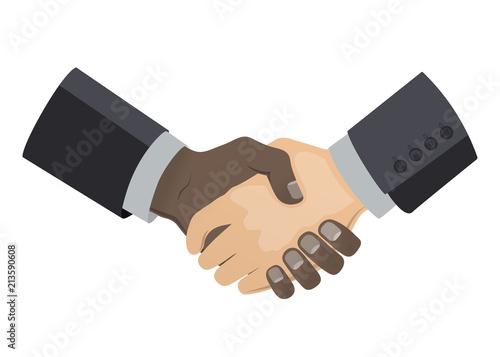 Handshake of businessmen. Flat drawing. Vector illustration. Business concept Greeting