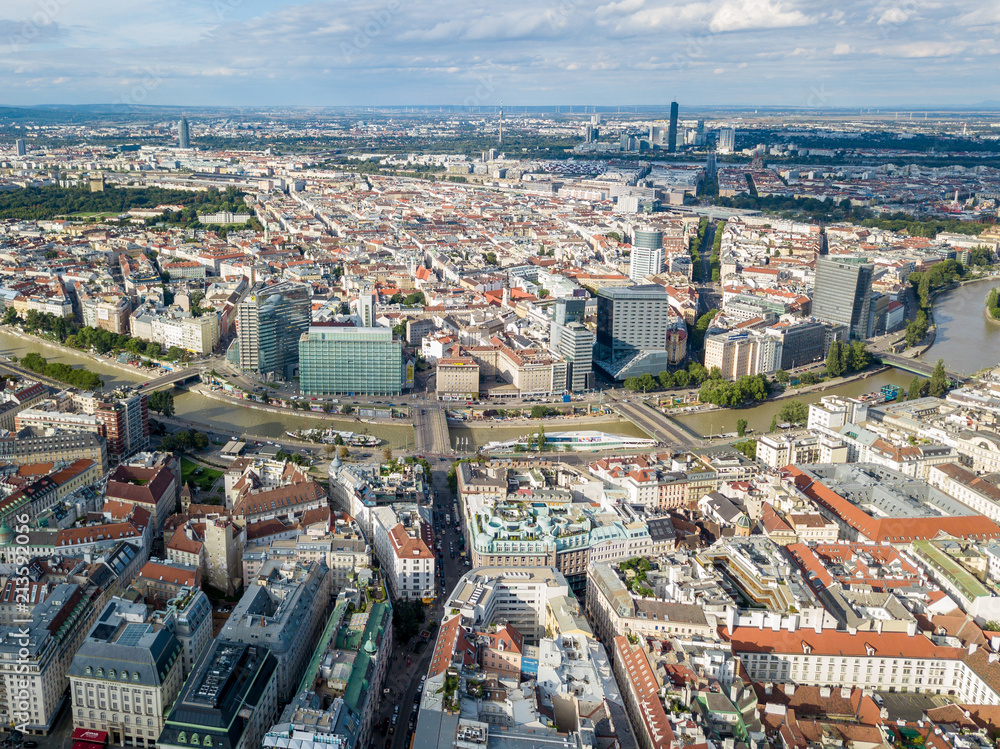 View of Vienna in Austria from the air