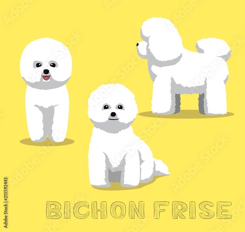 Canvas Print Dog Bichon Frise Cartoon Vector Illustration