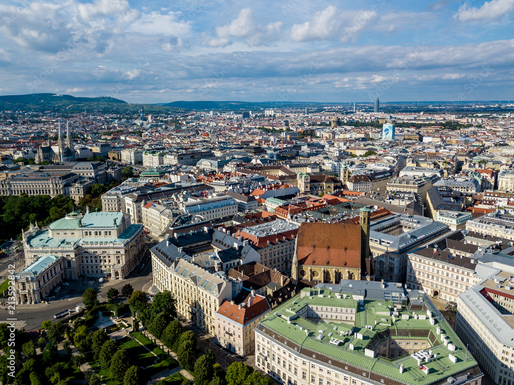 Obraz premium View of Vienna in Austria from the air