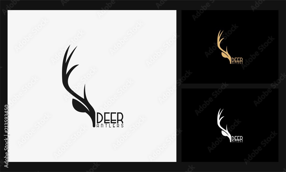 Naklejka premium logo poroża jelenia