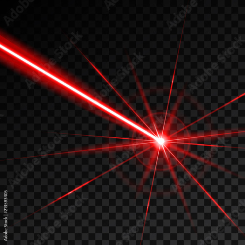 Creative vector illustration of laser security beam isolated on transparent background. Art design shine light ray. Abstract concept graphic element of glow target flash neon line