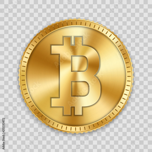Creative vector illustration of 3d golden bitcoin coin isolated on background. Art design digital currency, cryptocurrency. Stock market electronic money. Blockchain, ico, fintech net banking element