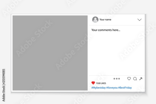 Creative vector illustration of social media photo prop frame isolated on background. Art design mockup. Abstract concept graphic element for your post