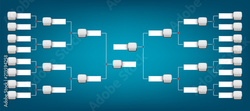 Creative vector illustration of playoffs schedule with two conference blank template isolated on transparent background. Art design championship bracket. Abstract graphic tournament, cup, element