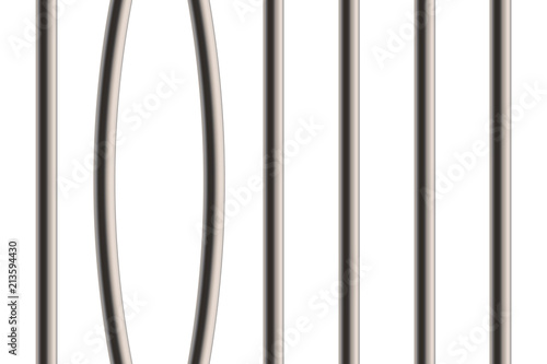 Creative vector illustration of metal realistic detailed prison bars window isolated on transparent background. Art design jail break way out to freedom. Abstract concept graphic element