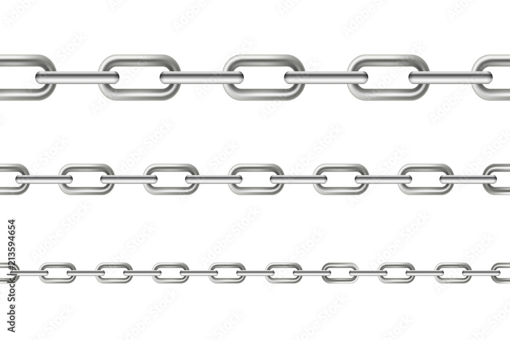 Creative vector illustration of metallic dangling chain links set isolated on background. Art design seamless metal. Abstract concept graphic element Creative vector illustration of metallic dangling chain links set isolated on background. Art design seamless metal. Abstract concept graphic element