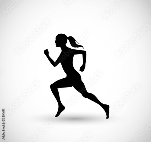 Woman running vector