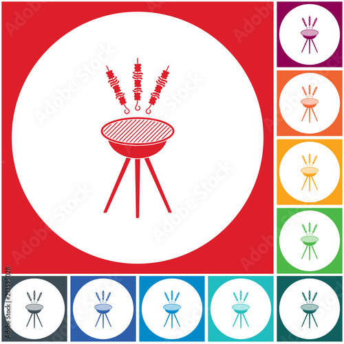 Grilled kebab icon