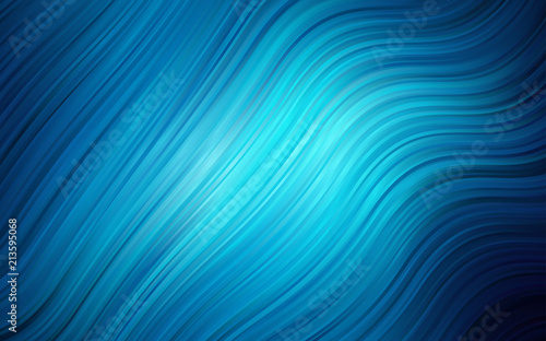 Dark BLUE vector background with curved circles.