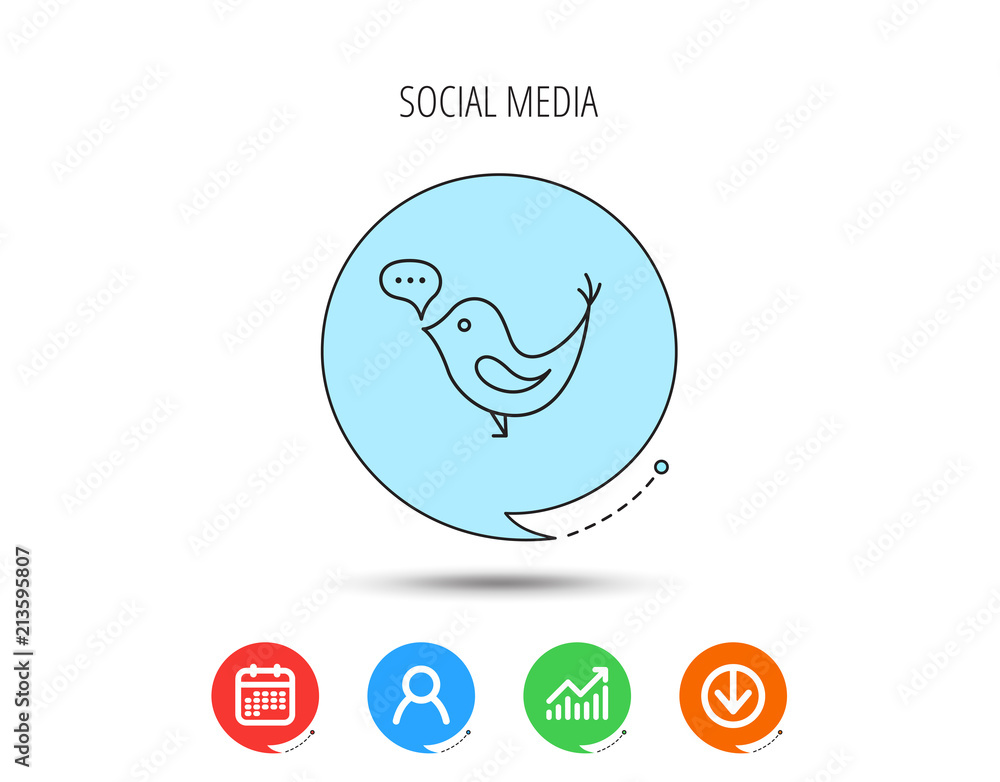 Bird with speech bubble icon. Short messages. Bird with speech bubble icon. Short messages.