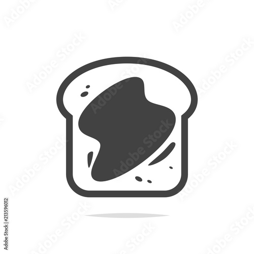 Toast with jam icon vector isolated