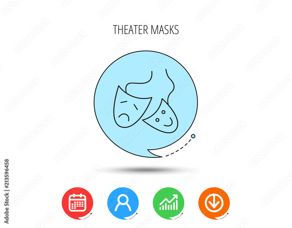 Theater masks icon. Drama and comedy sign. Theater masks icon. Drama and comedy sign.