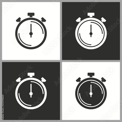 Clock time icon, stopwatch timer symbol.
