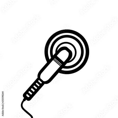 Detailed polishing machine illustration can be used for web and mobile. Vector. Logo element. Yellow icon.