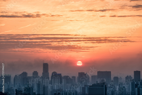skyline of Shanghai at sunset © Bob
