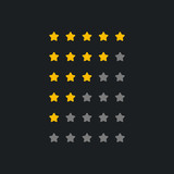 set of rating symbol for dark theme