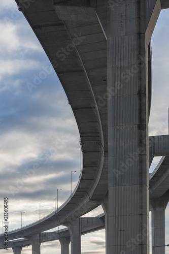 Underside of an elevated road