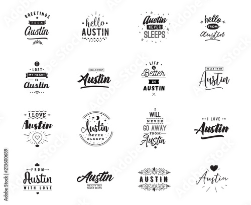 Greeting cards, vector design. Isolated logos. Typography set.