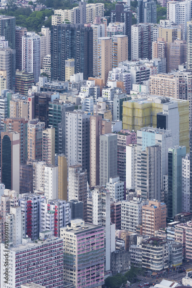 Fototapeta Aerial view of Hong Kong City