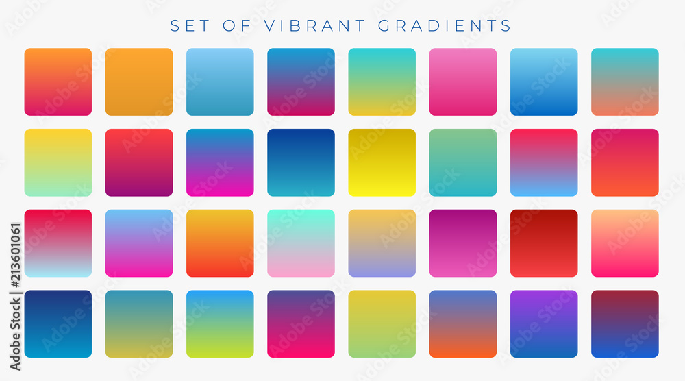 bright vibrant set of gradients background - obrazy, fototapety, plakaty 