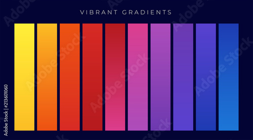 vibrant colorful set of gradients