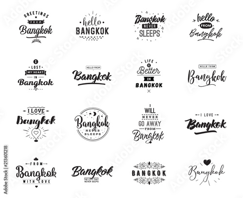 Greeting cards, vector design. Isolated logos. Typography set.