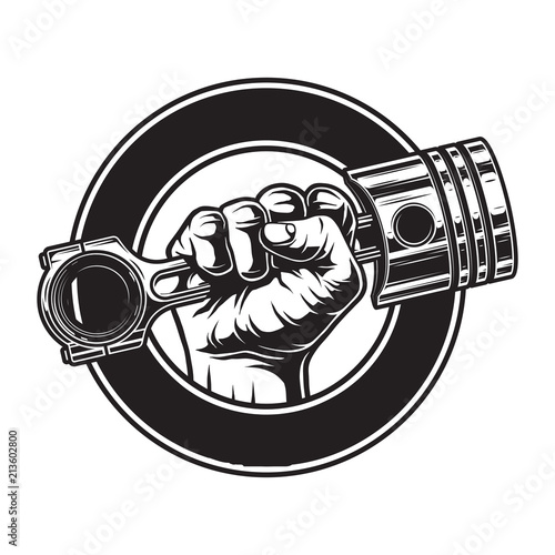 Vintage monochrome motorcycle label
