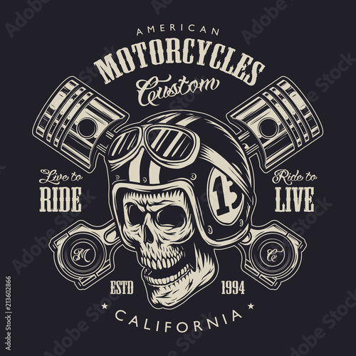 Vintage monochrome motorcycle logo concept