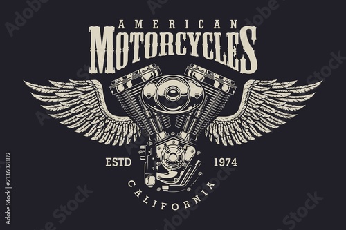 Vintage custom motorcycle label