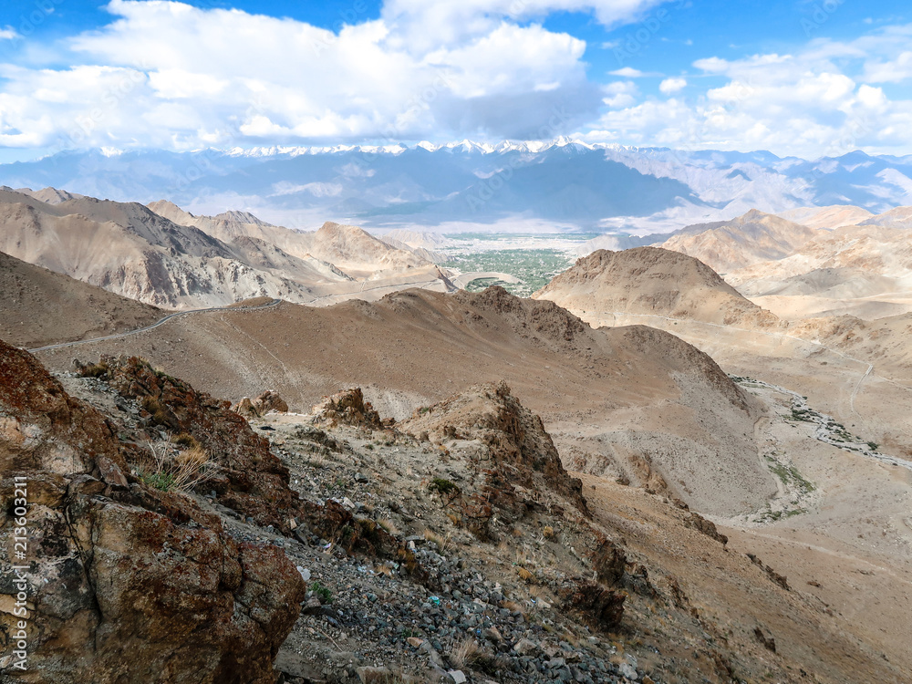 Fototapeta premium Landscape of the way from Leh to Pangong Lake, Ladakh, India.