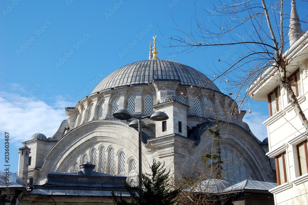 Dome of Nuruosmaniye Mosque in Istanbul, Turkey. It was built in 1748—1755