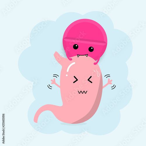 Cute cartoon of medical GI side effect vector