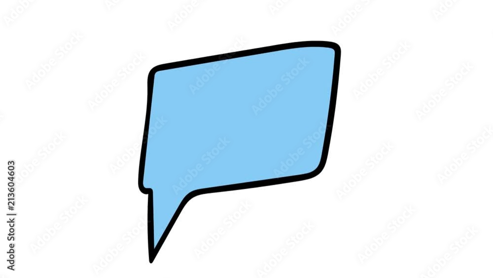 Animation of hand drawn comic style speech bubble Animation of hand drawn comic style speech bubble
