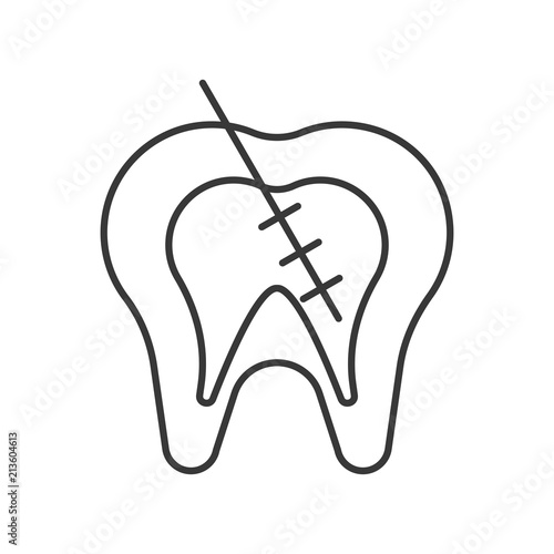 Endodontic or root canal treatment outline icon