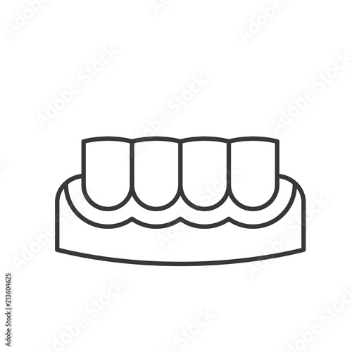 Gingivitis outline icon, dental care set