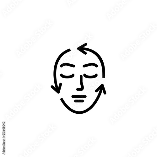 Face correction line icon. Woman, arrow, contour. Beauty care concept. Can be used for topics like aging, aesthetics, cosmetology