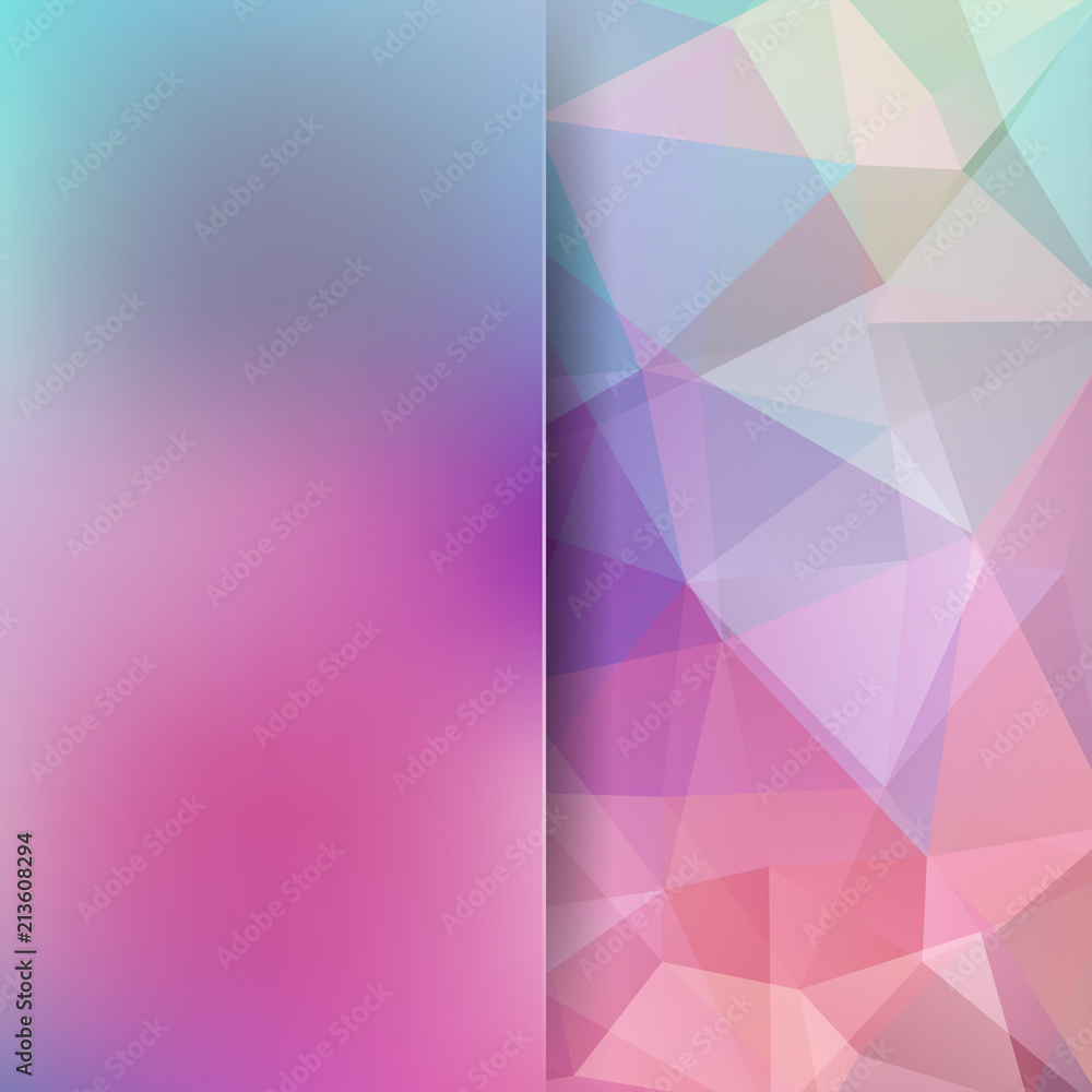 Obraz premium Background made of pink, purple triangles. Square composition with geometric shapes and blur element. Eps 10