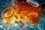 3d rendering red streaming blood cells background