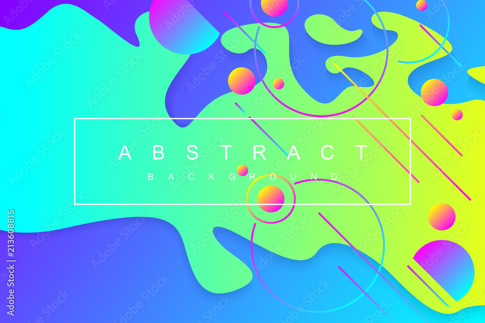 Colorful minimal geometric background. Composition with simple shapes trendy gradients