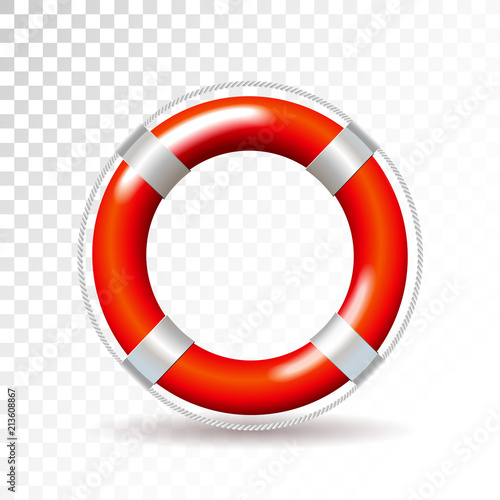 Life buoy isolated on transparent background. Detailed vector illustration for your design.